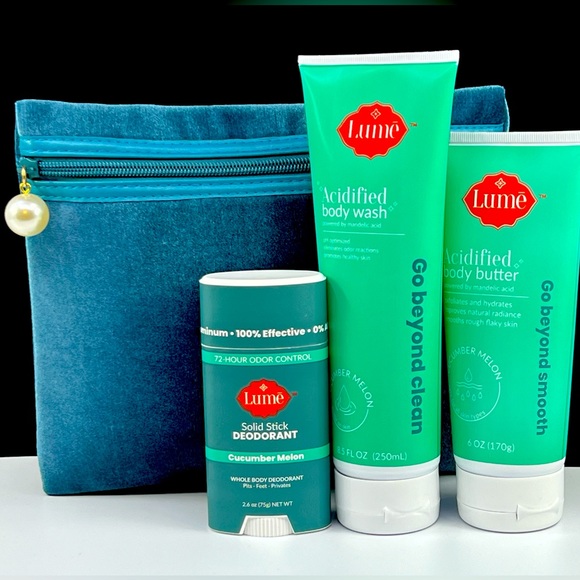 Cucumber Melon Solid Deodorant Bundle Acidified Body Wash & Butter W/ Wipes - Picture 3 of 5